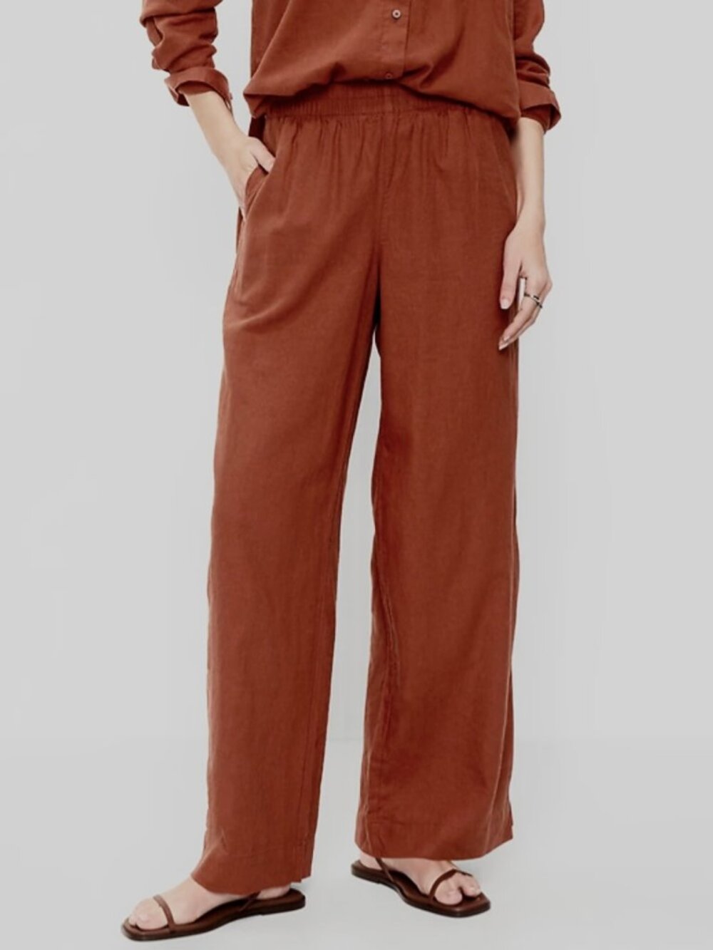 Old Navy High-Waisted Linen-Blend Wide-Leg Pants